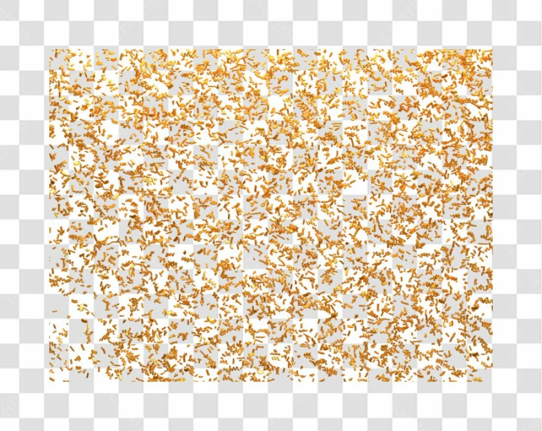 Confete dourado PNG com fundo transparente