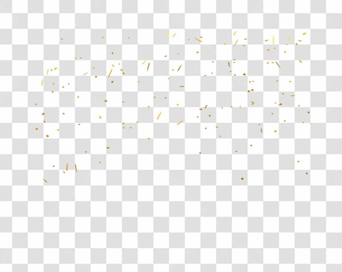 Confete dourado PNG com fundo transparente