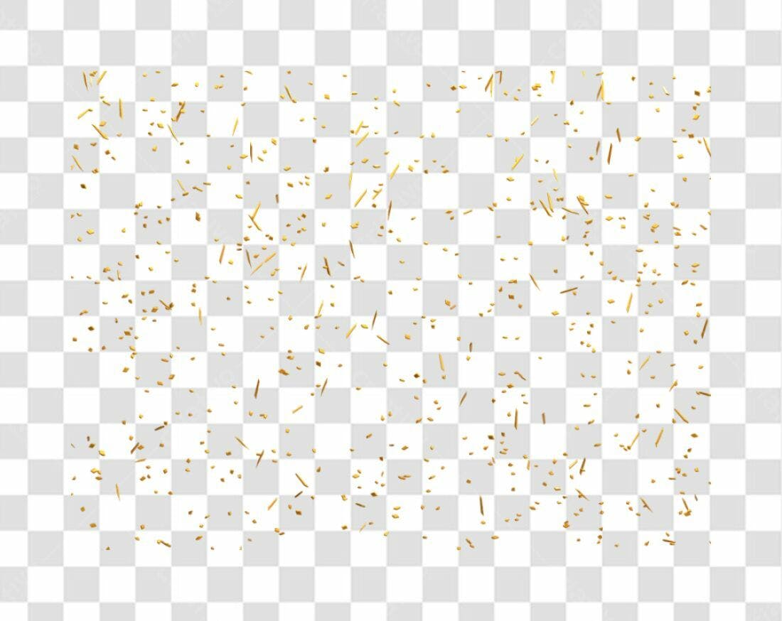Confete dourado PNG com fundo transparente