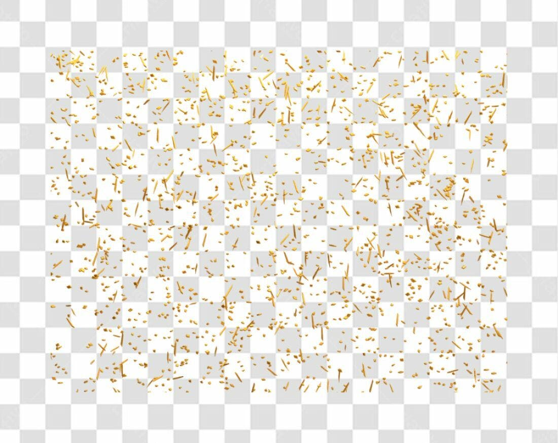 Confete dourado PNG com fundo transparente