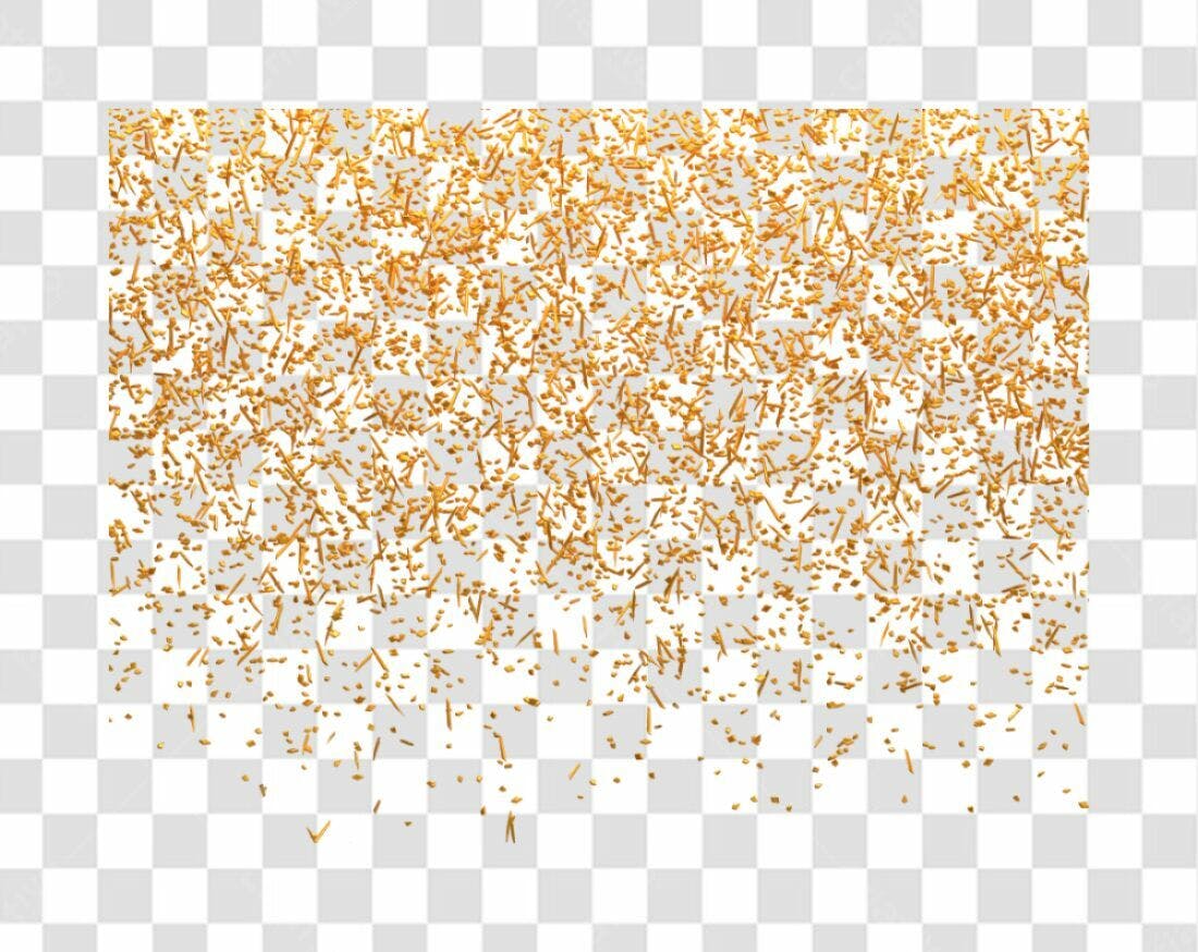 Fundo PNG com Glitter Dourado Transparente