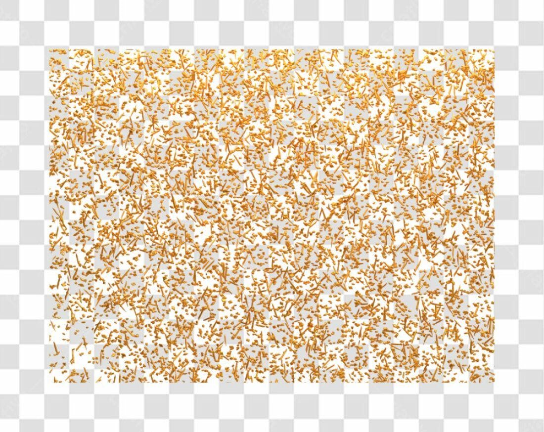Fundo PNG com Confetes Dourados Transparente