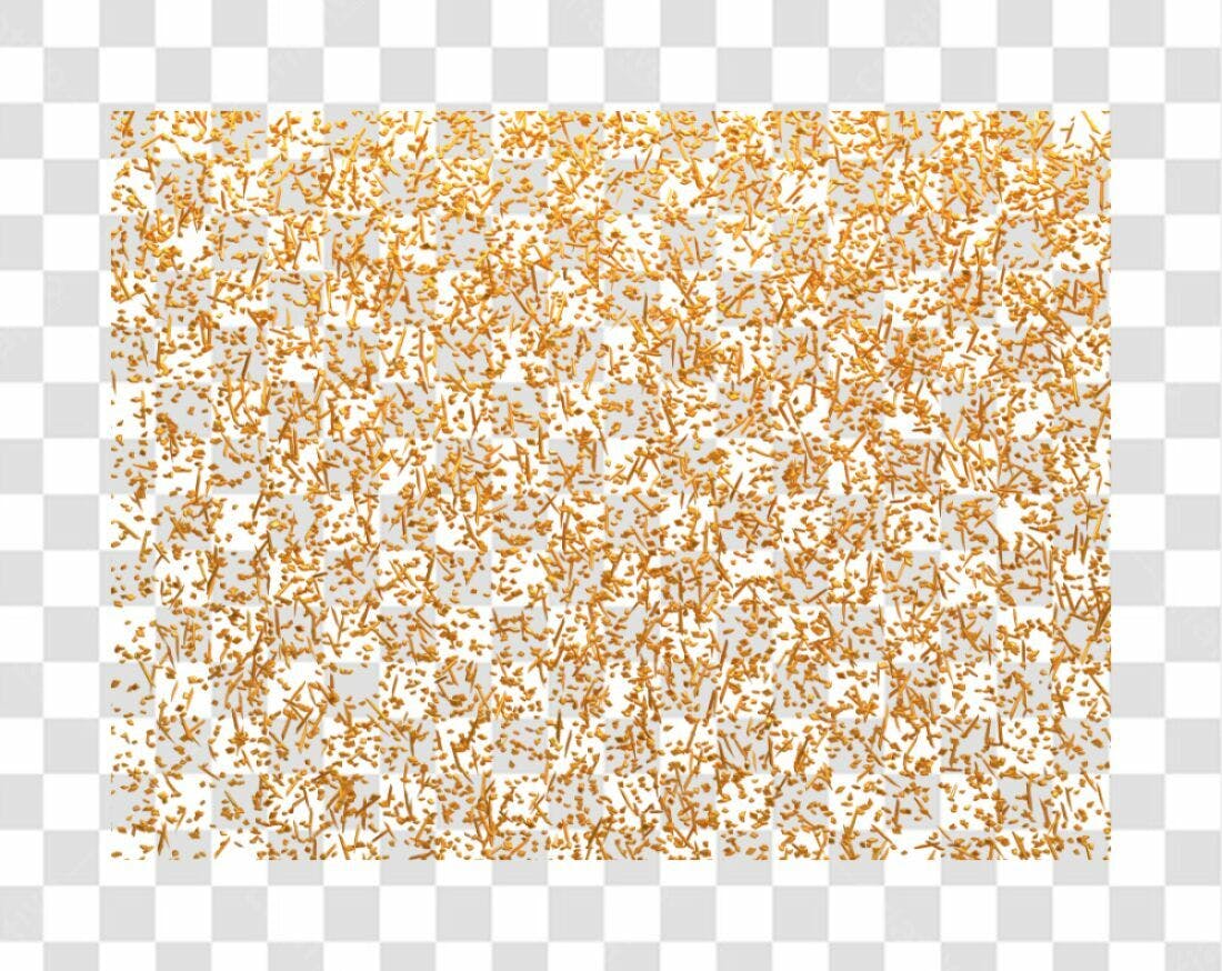 Fundo PNG dourado com glitter para festas com fundo transparente