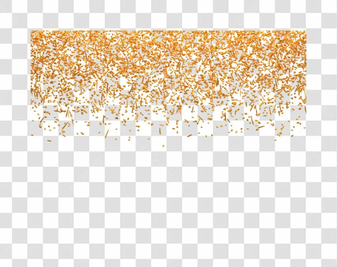 Banner de Confeito Dourado PNG com fundo transparente