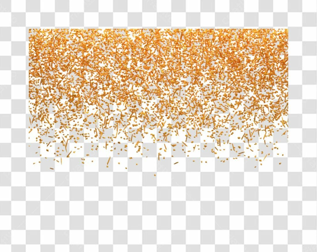Banner Confeito Dourado PNG com fundo transparente