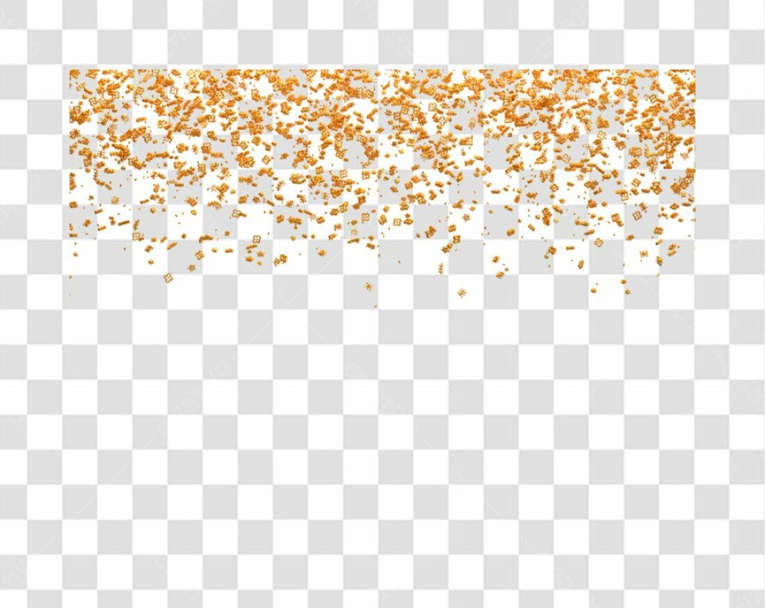 Banner de Confeito Dourado PNG com fundo transparente
