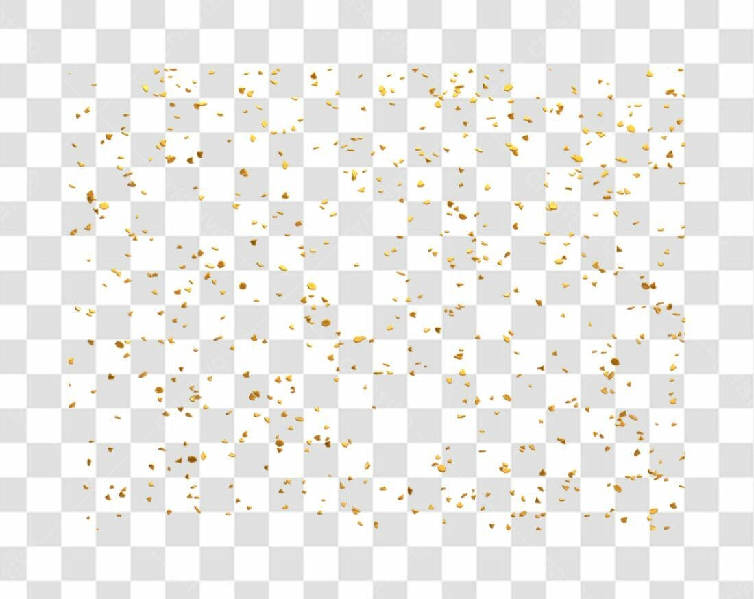 Confete dourado PNG com fundo transparente