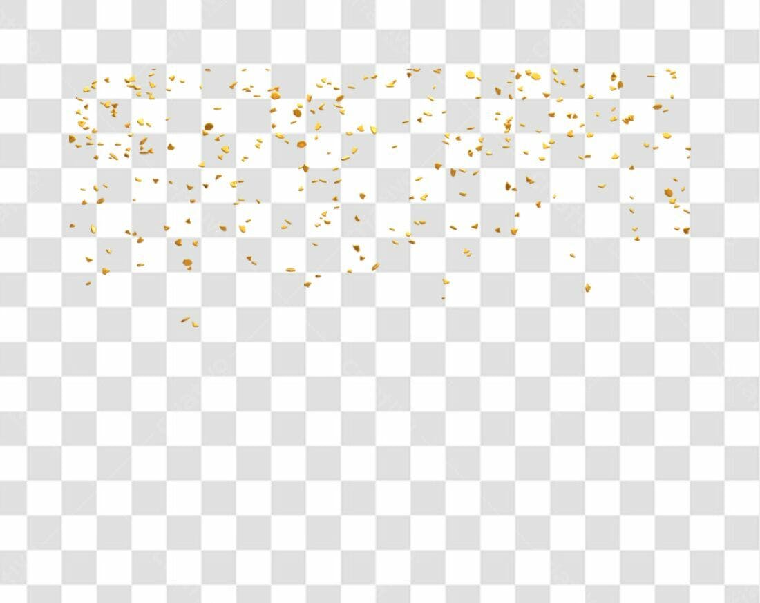 Decoração Confetes Dourados PNG com fundo transparente