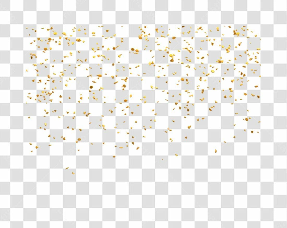 Decoração Confetes Dourados PNG com fundo transparente