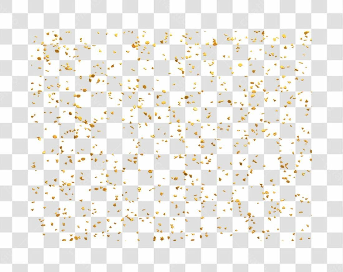 Decoração Confetes Dourados PNG com fundo transparente