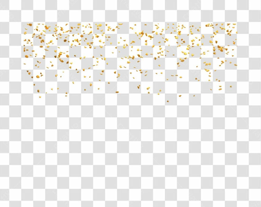 Decoração Confetes Dourados PNG com fundo transparente