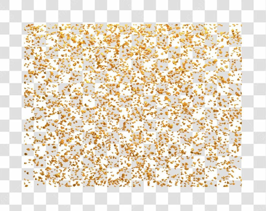 Fundo PNG com Confetes Dourados Transparente