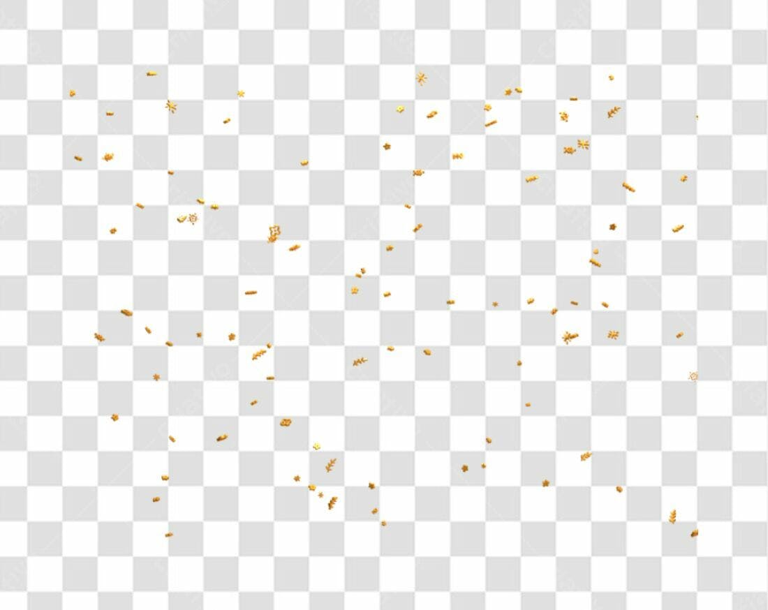 Confete dourado PNG com fundo transparente