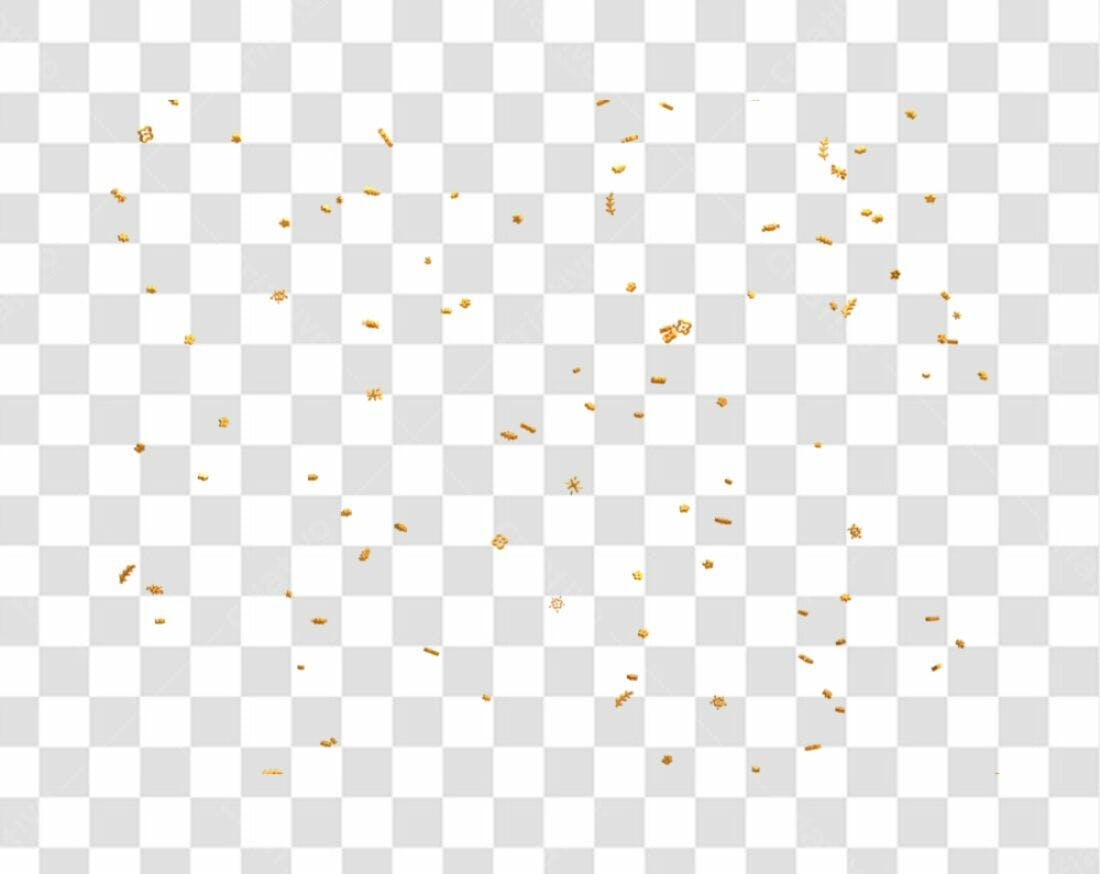 Confete dourado PNG com fundo transparente