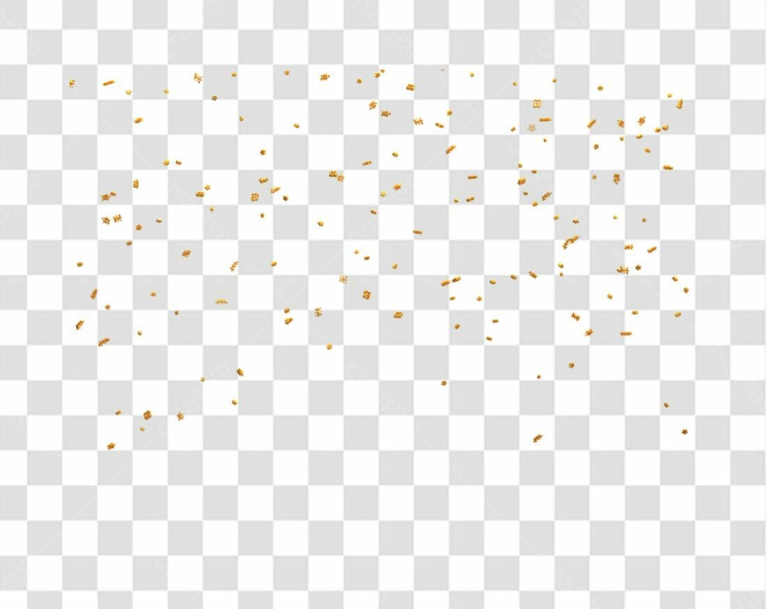 Confete dourado PNG com fundo transparente