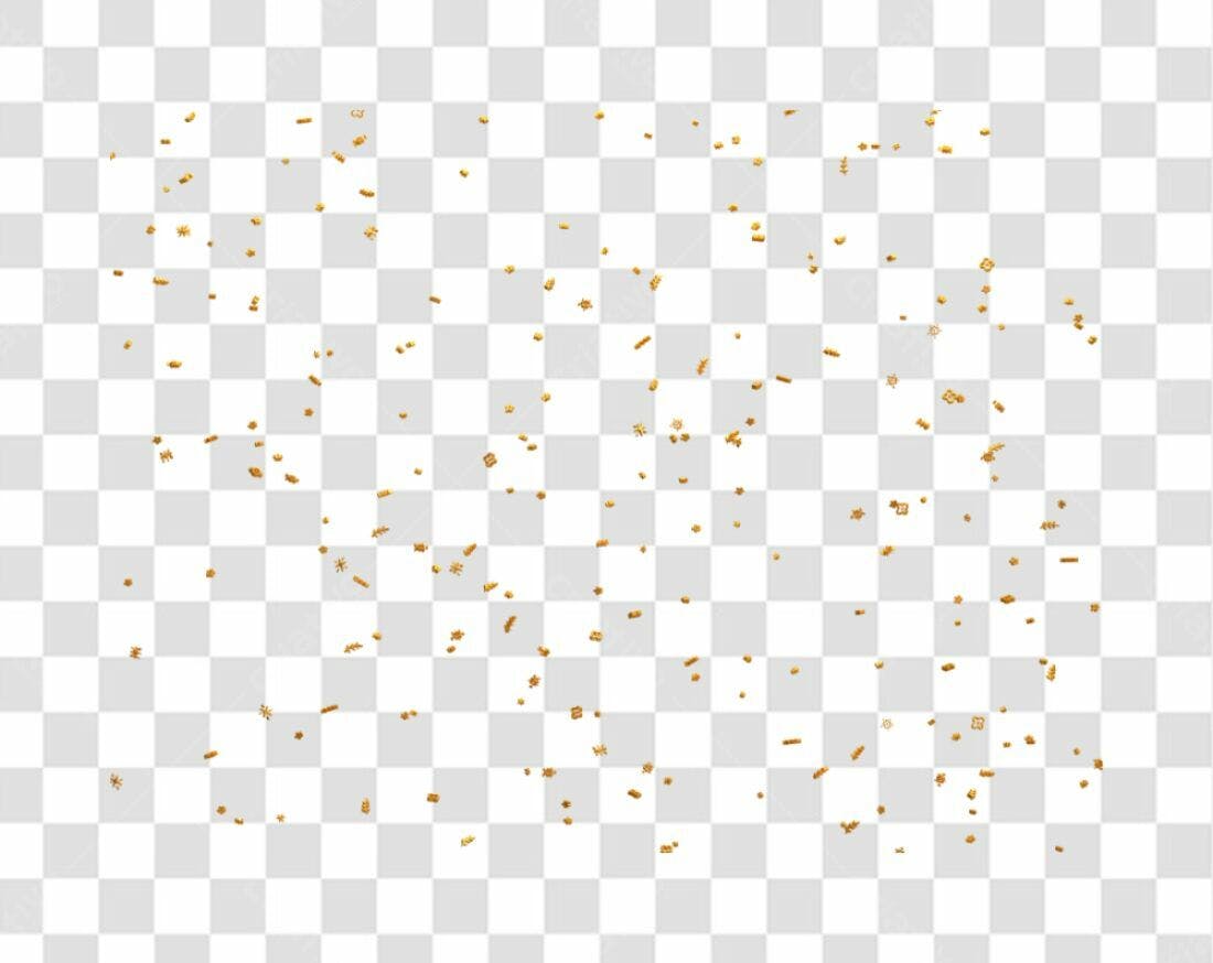 Confete dourado PNG com fundo transparente