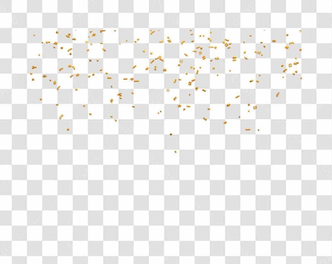 Confete dourado PNG com fundo transparente