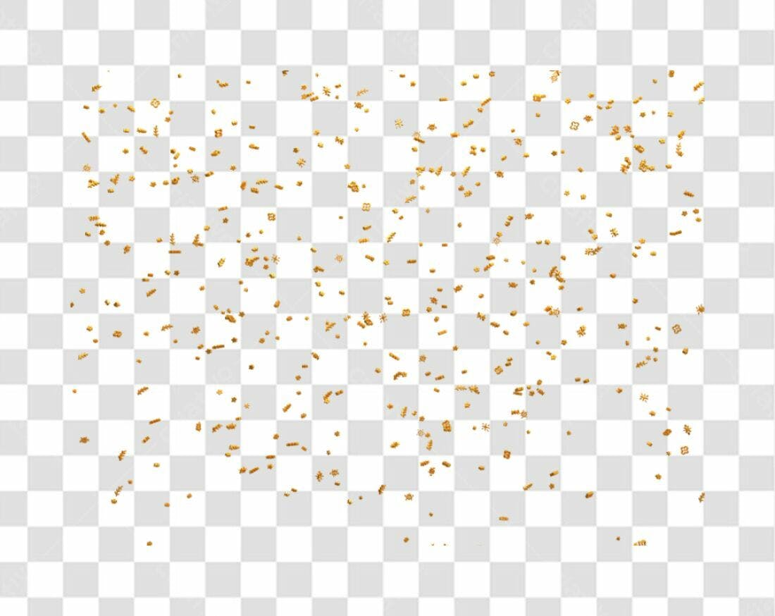 Confete dourado PNG com fundo transparente
