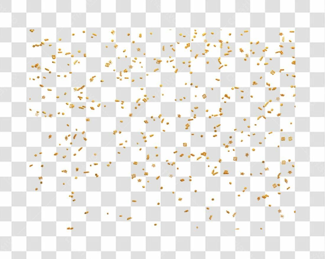 Confete dourado PNG com fundo transparente