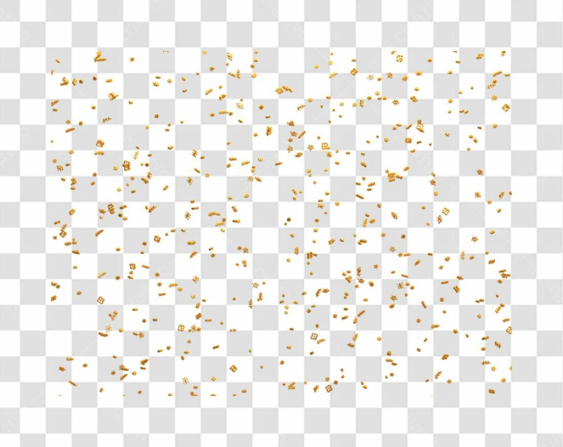 Confete dourado PNG com fundo transparente