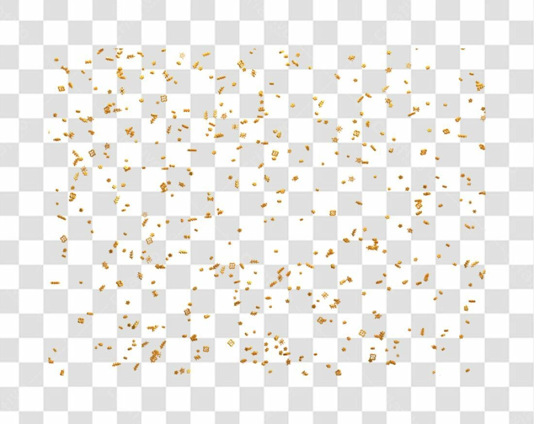 Confete dourado PNG com fundo transparente