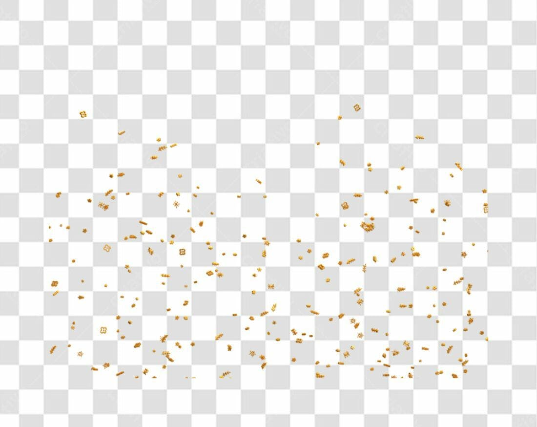 Confete dourado PNG com fundo transparente