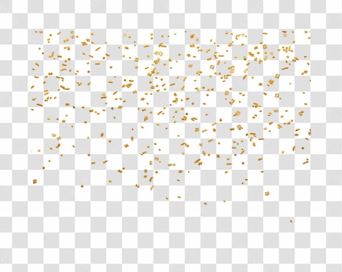 Confete dourado PNG com fundo transparente