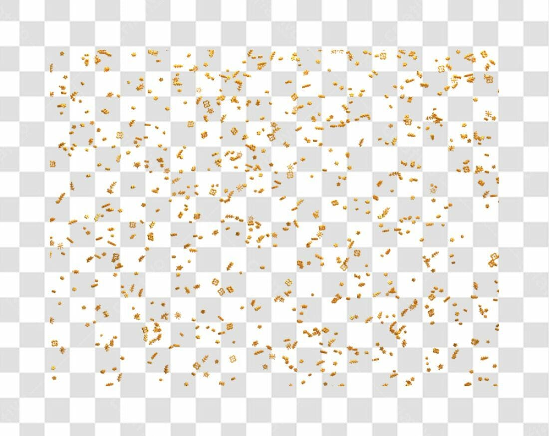 Confete dourado PNG com fundo transparente