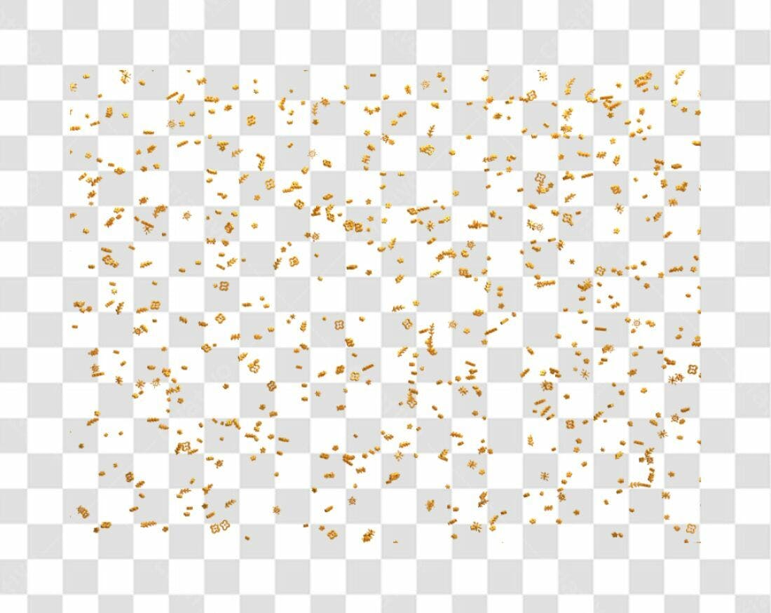 Confete dourado PNG com fundo transparente