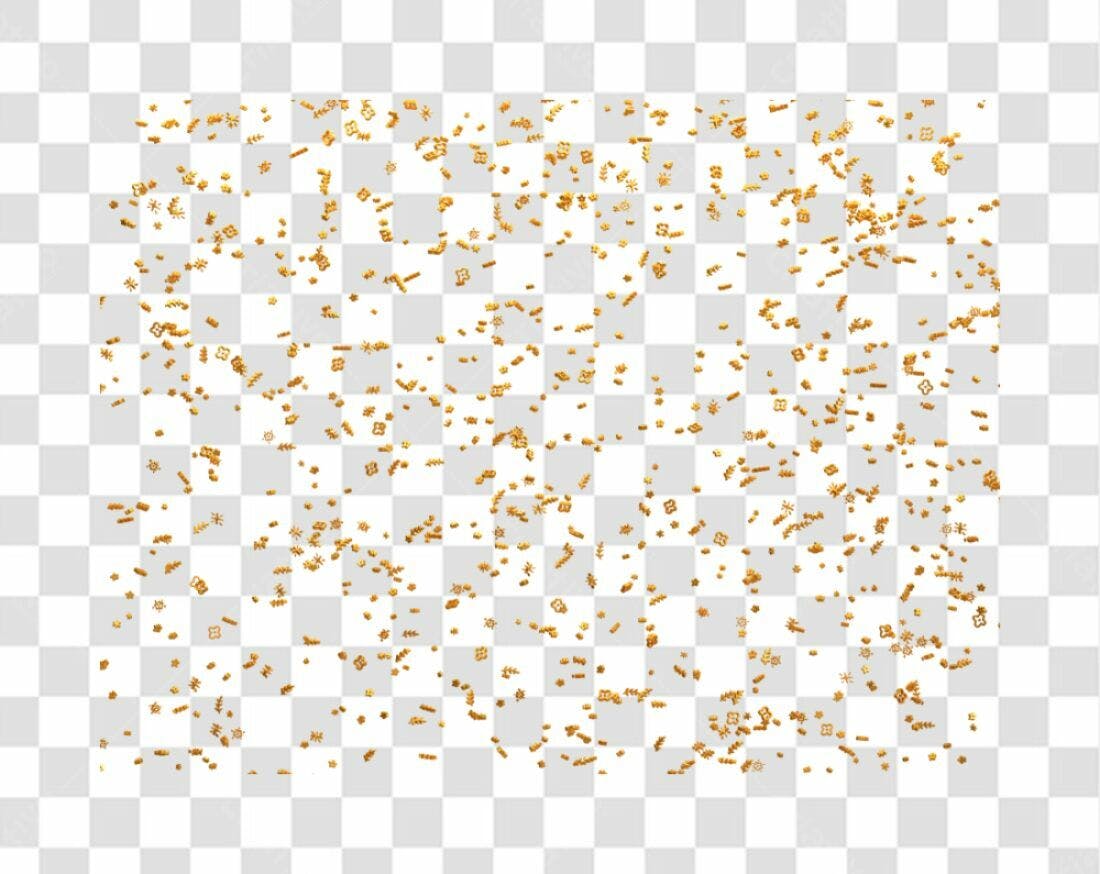 Confete dourado PNG com fundo transparente