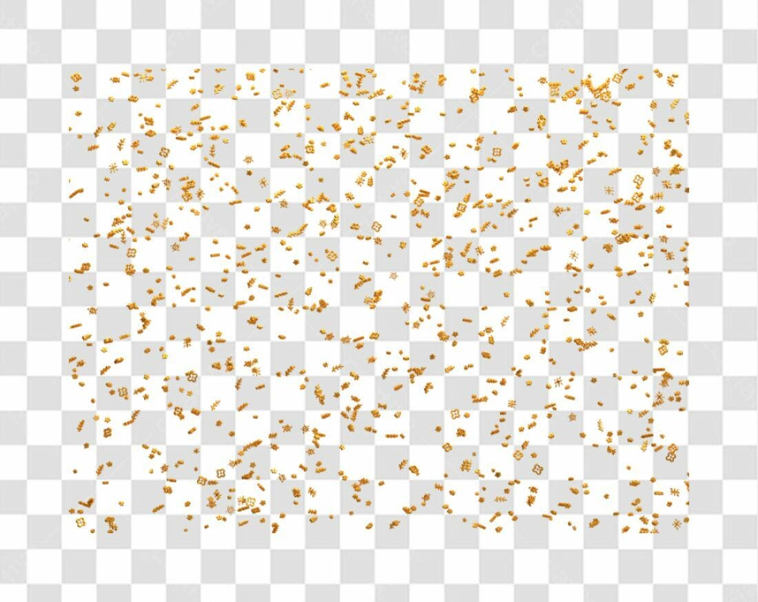 Confete dourado PNG com fundo transparente