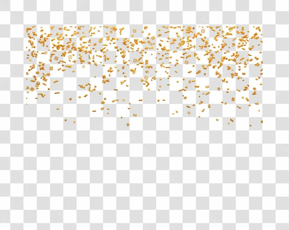 Decoração de Convite Confetes Dourados PNG com fundo transparente