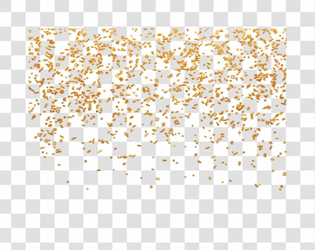 Confete Dourado PNG com fundo transparente