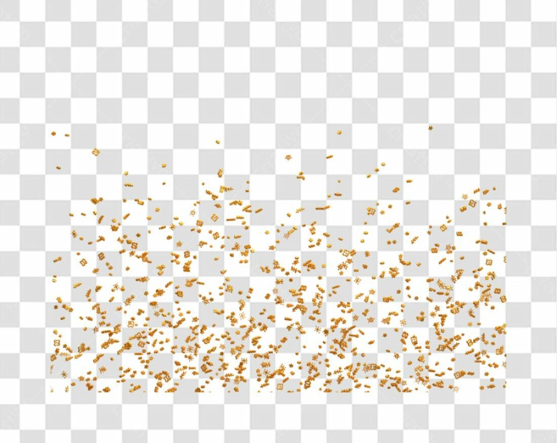 Confete dourado PNG com fundo transparente