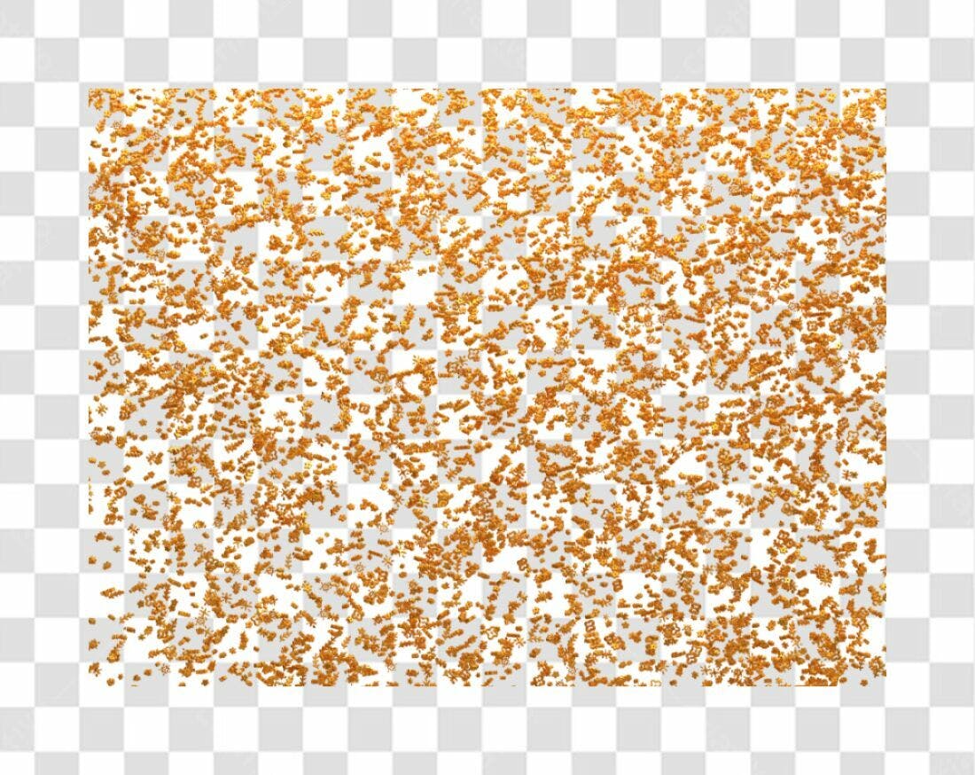 Fundo PNG com Confetes Dourados Transparente