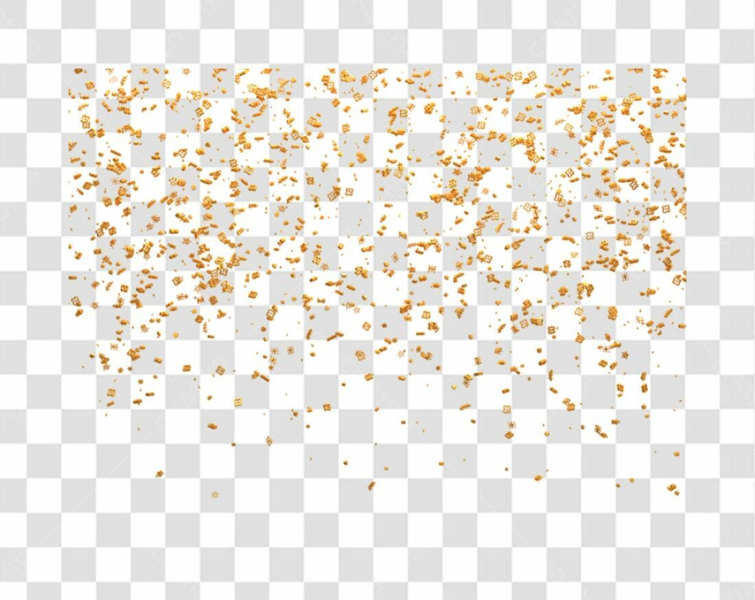 Confete dourado PNG com fundo transparente