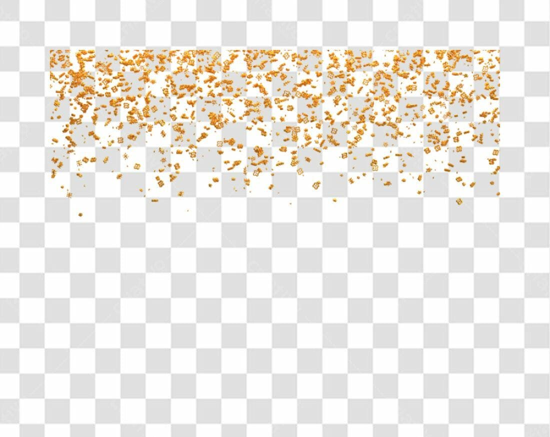 Decoração Festa Confetes Dourados PNG com fundo transparente