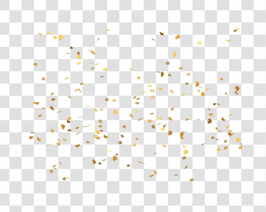 Confete dourado PNG com fundo transparente