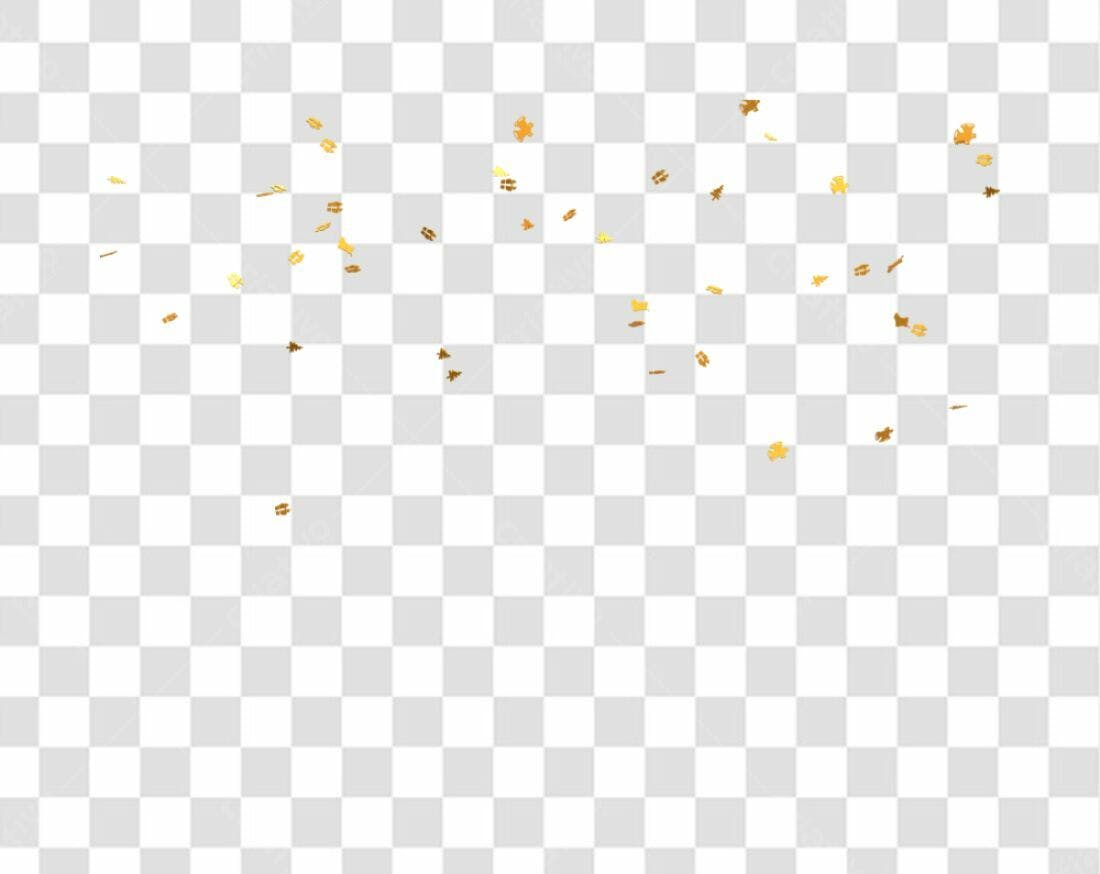 Confete dourado PNG com fundo transparente