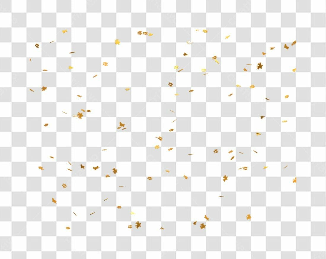 Confete dourado PNG com fundo transparente