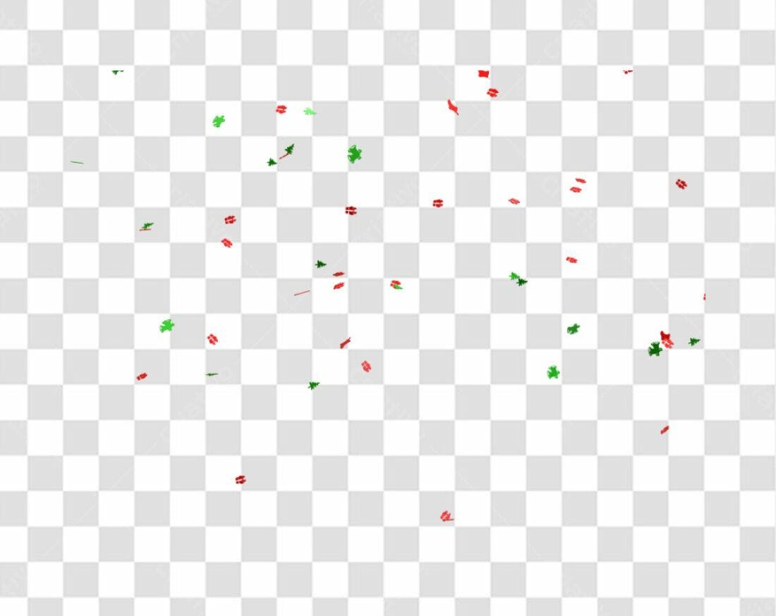 Confete Natalino PNG com fundo transparente