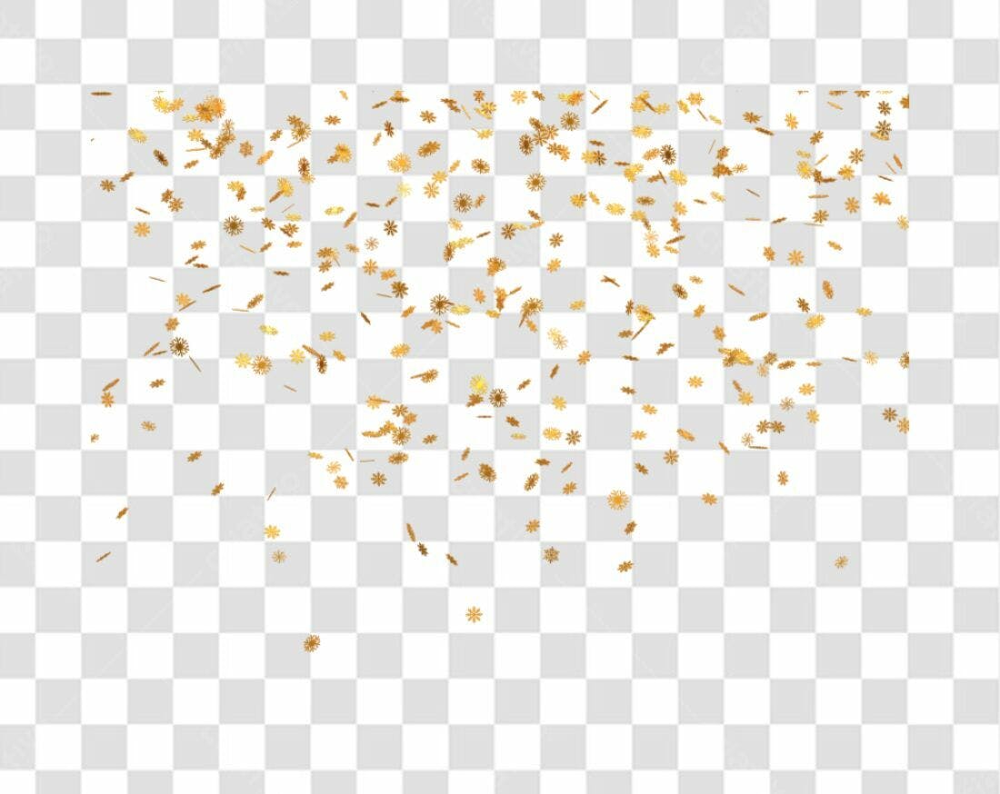 Confete dourado PNG com fundo transparente