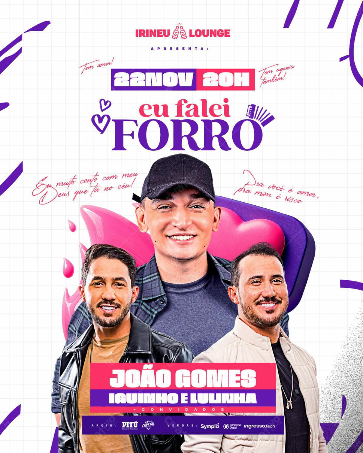 Flyer para Show de Forró com João Gomes PSD Editável