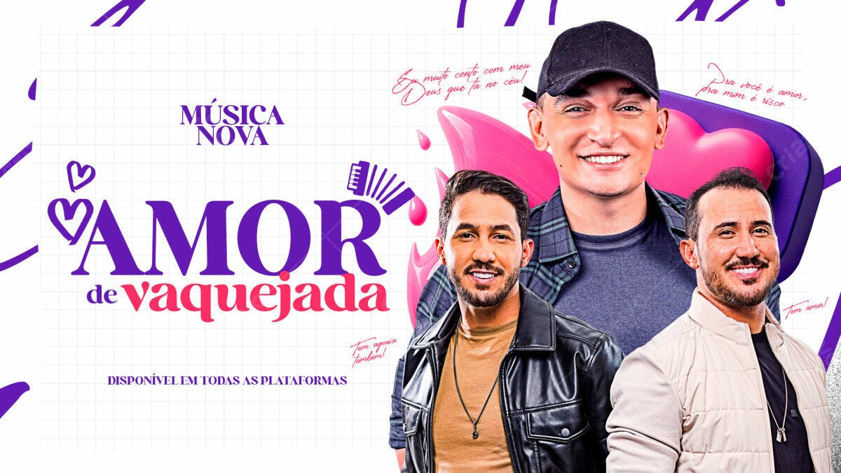 Flyer Música Amor de Vaquejada PSD Editável