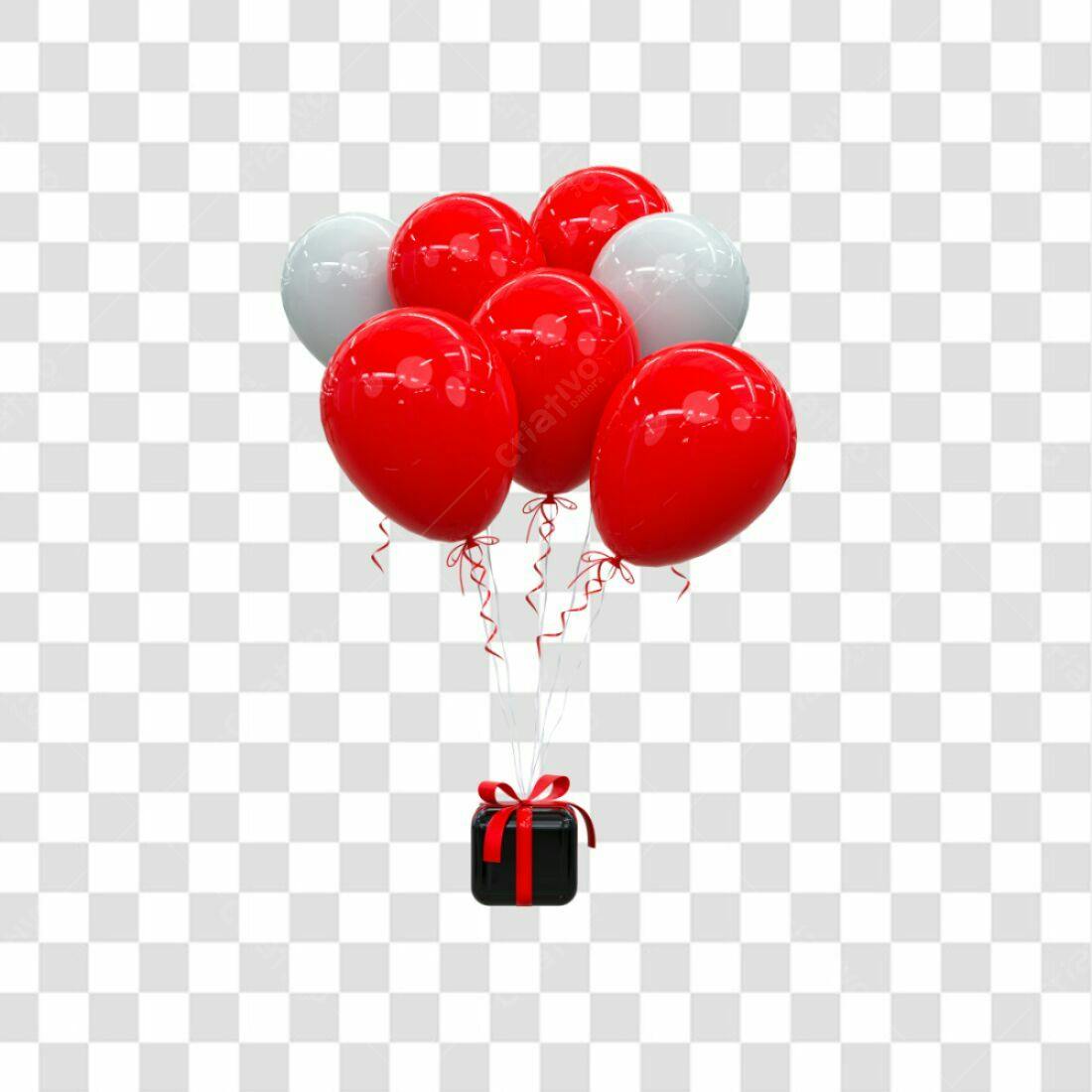 Icone Festa Balões Vermelhos e Brancos PNG com fundo transparente