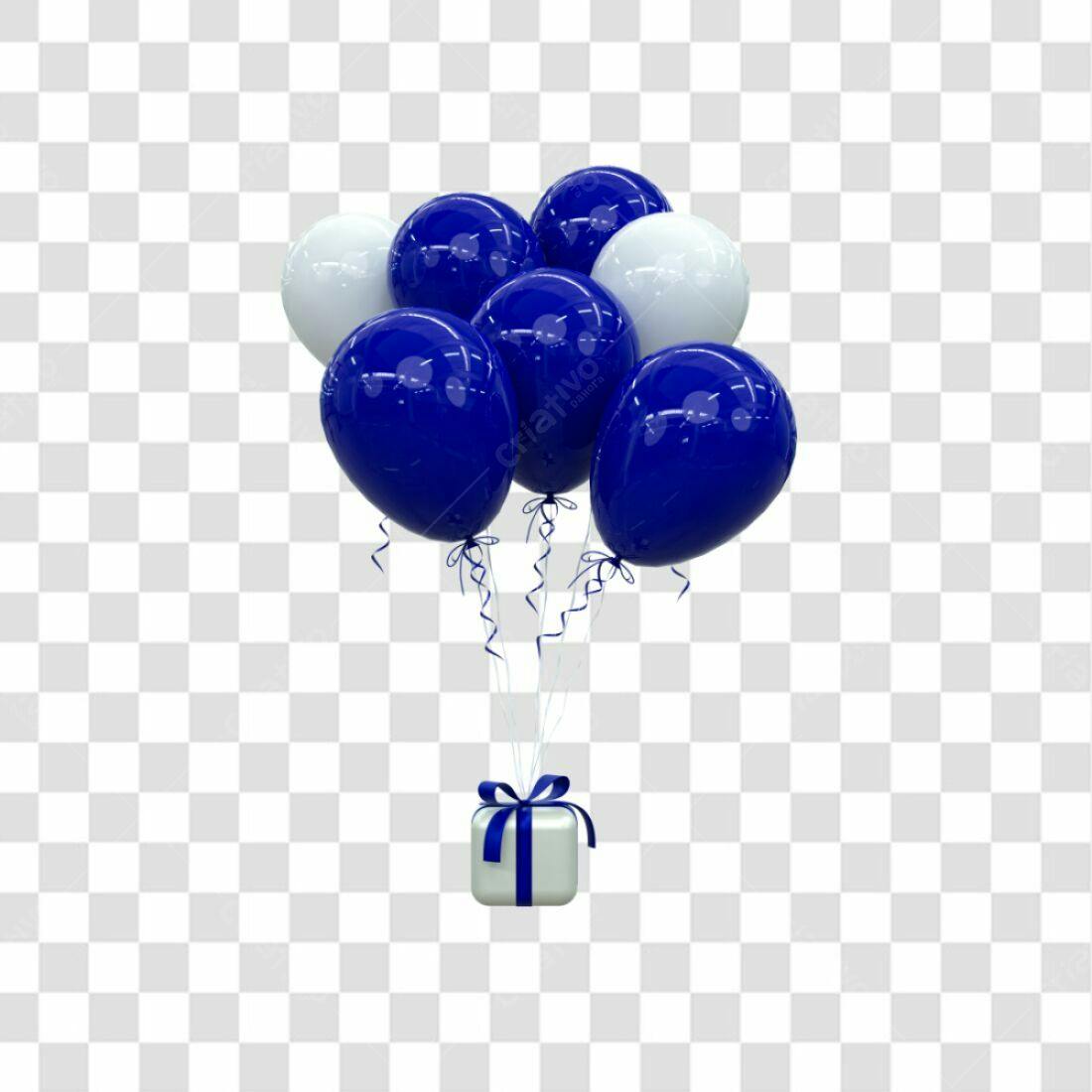 Icone Festa Azul e Branco PNG com fundo transparente