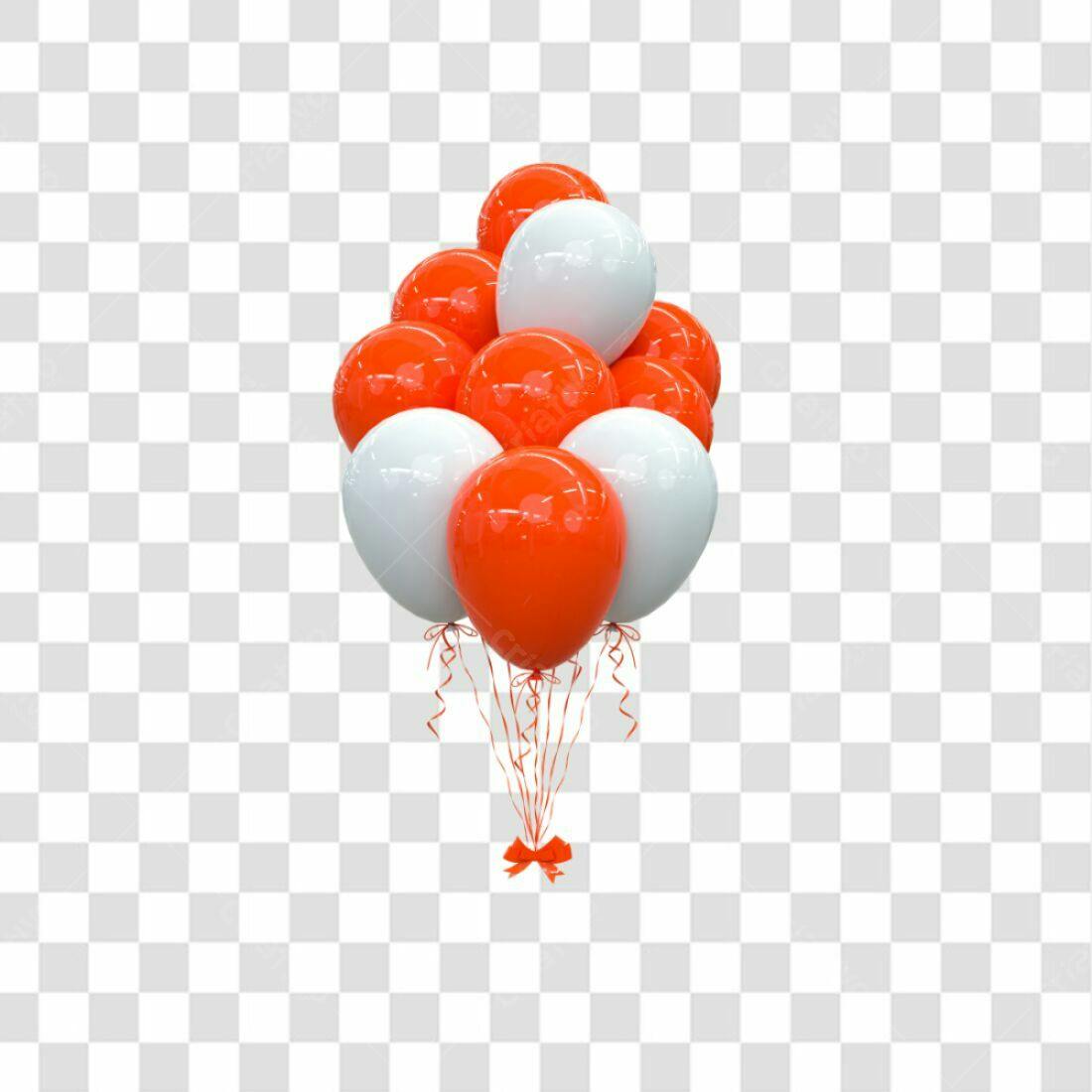 Icone Festa Balões Branco e Laranja PNG com fundo transparente