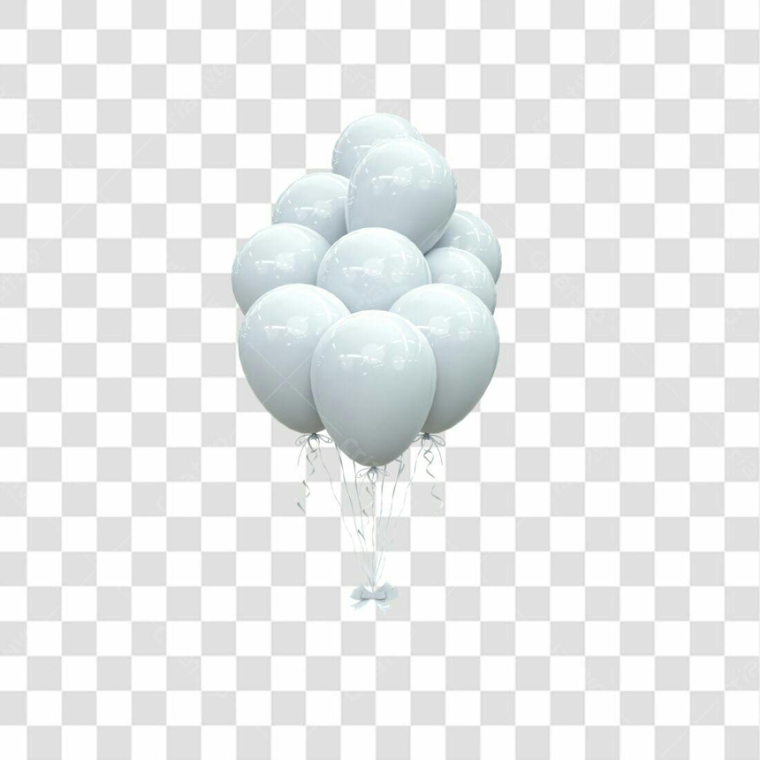 Icones Balões Brancos PNG com fundo transparente