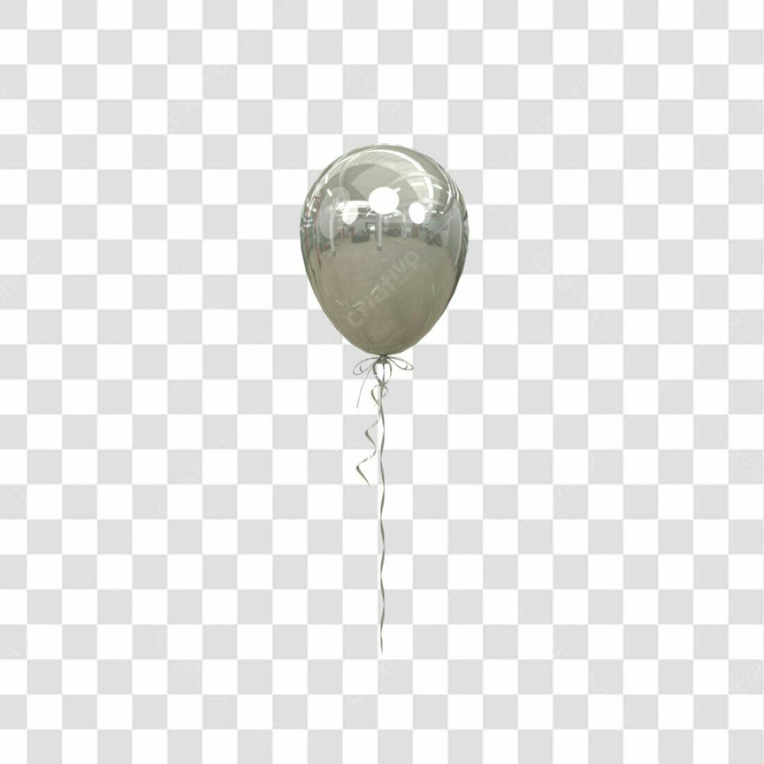 Icone Balão Festa Prata PNG com fundo transparente