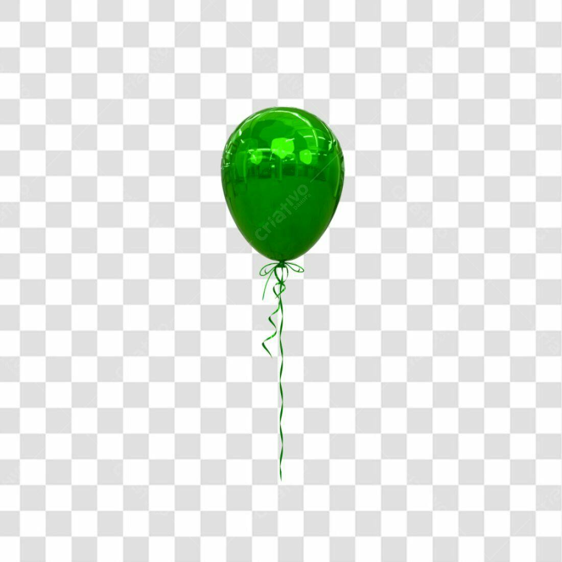 Icone Balão Verde Festa PNG com fundo transparente